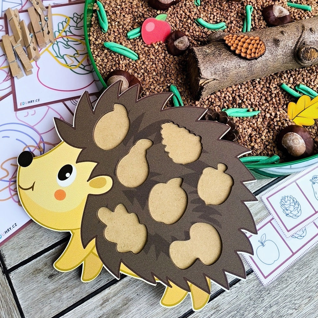 Ježek vkládačka aktivity pro děti podzim sensory smyslohraní-2